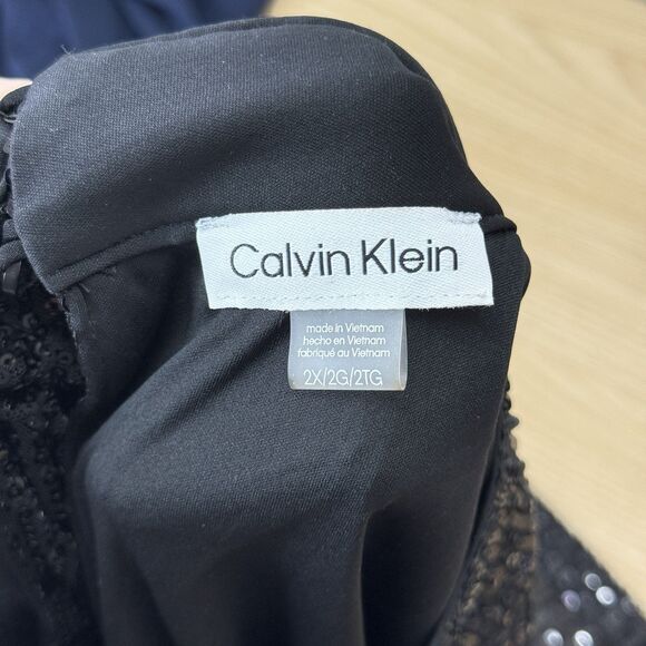 Calvin Klein Sequin Blouse Size 2X Sleeveless Tank Top New Years NYE Holiday - Picture 6 of 10